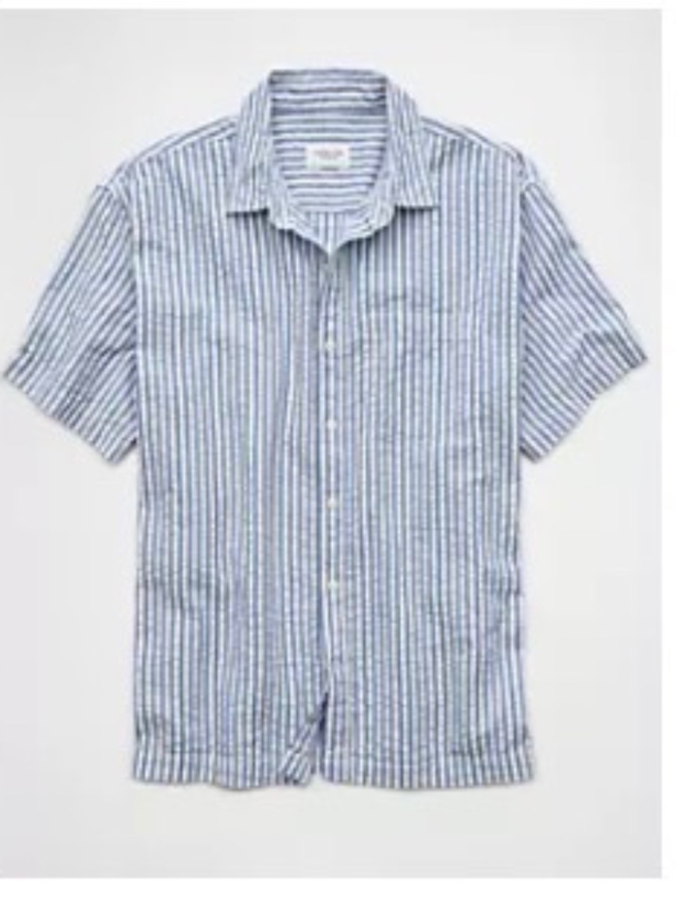 American Eagle Poolside Striped Button-Up Shirt